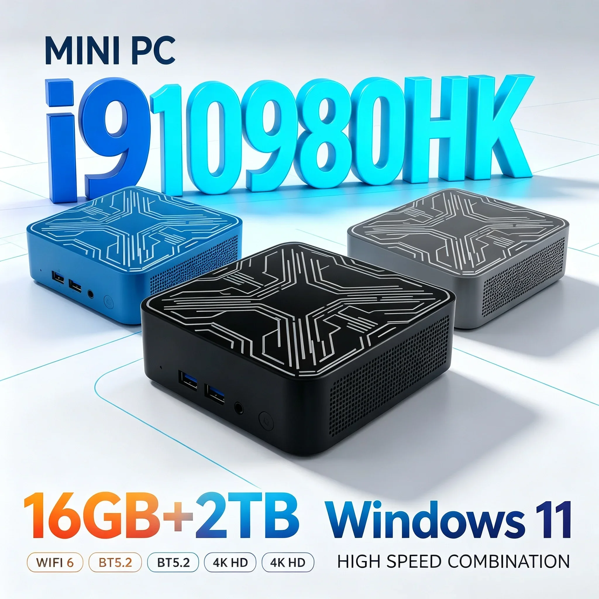Powerful Small Pocket Mini Gaming PC Core I9‑10980HK Windows11 16GB RAM 1TB/2TB SSD 60Hz WiFi 6 BT5.2 Portable Desktop Computer