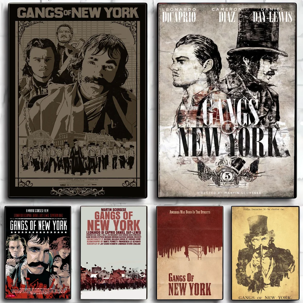 Classic Crime Movie Gangs Of New York Leonardo Poster Wall Art Home Decor Room Decor Digital Painting Living Room Restaurant Kit