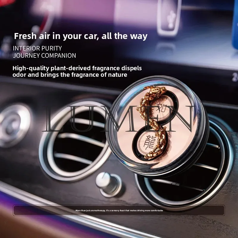 High-end Car Air Conditioner Vent Car Fragrance Dragon Traveling the World Dynamic Wind Energy Rotating Perfume Ornament