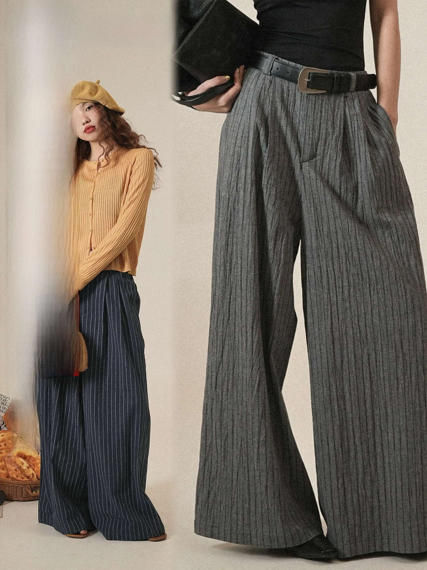 

Женские свободные хлопковые брюки IVY YANG с широкими штанинами, осенние, струящиеся, стройнящие, в пол, комфортная посадка