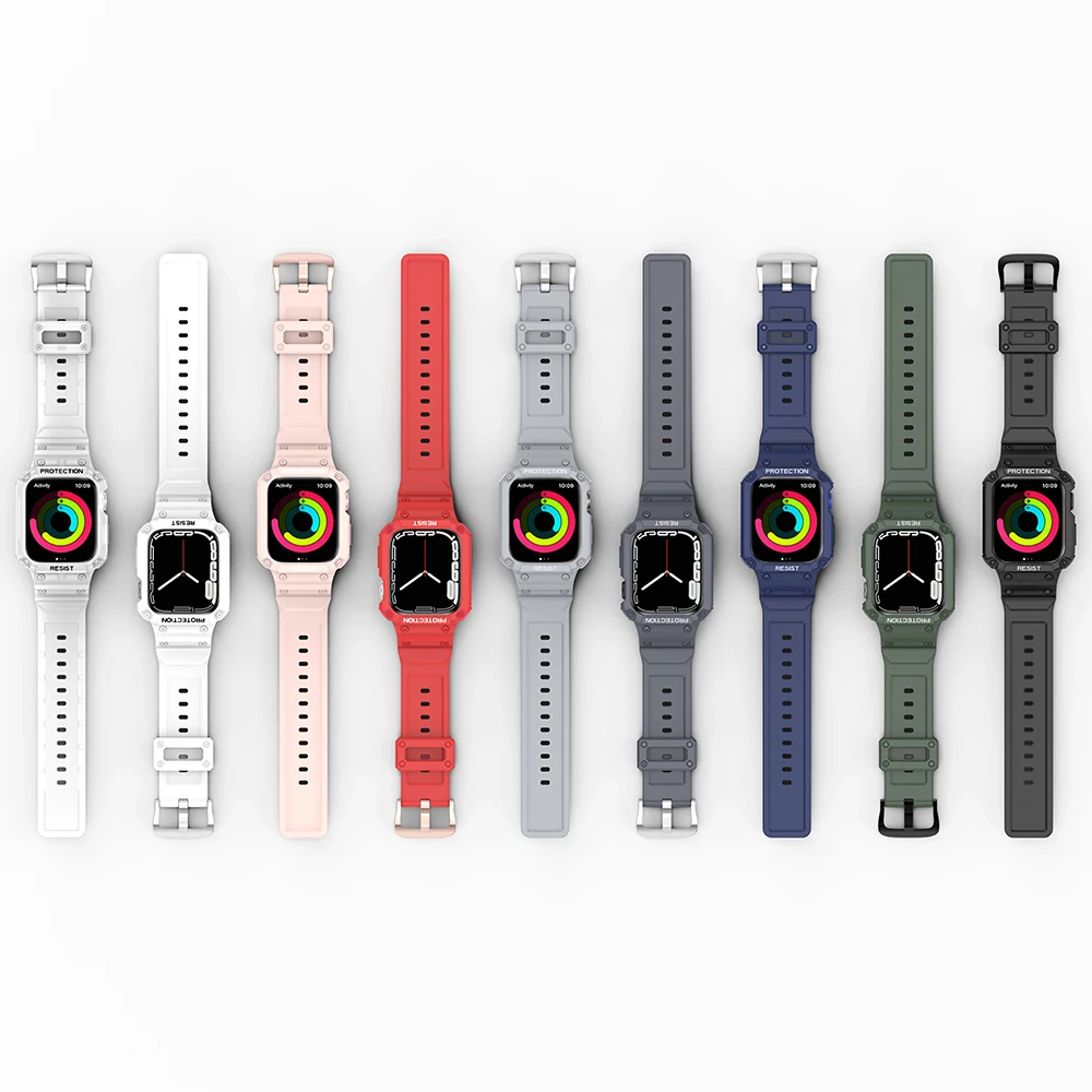 Ремешок для Apple Watch, сменный спортивный Защитный Браслет для iWatch Series Ultra 8 7 6 5 SE 4 3 2 1, 45 мм 44 мм 49 мм 41 мм 40 мм