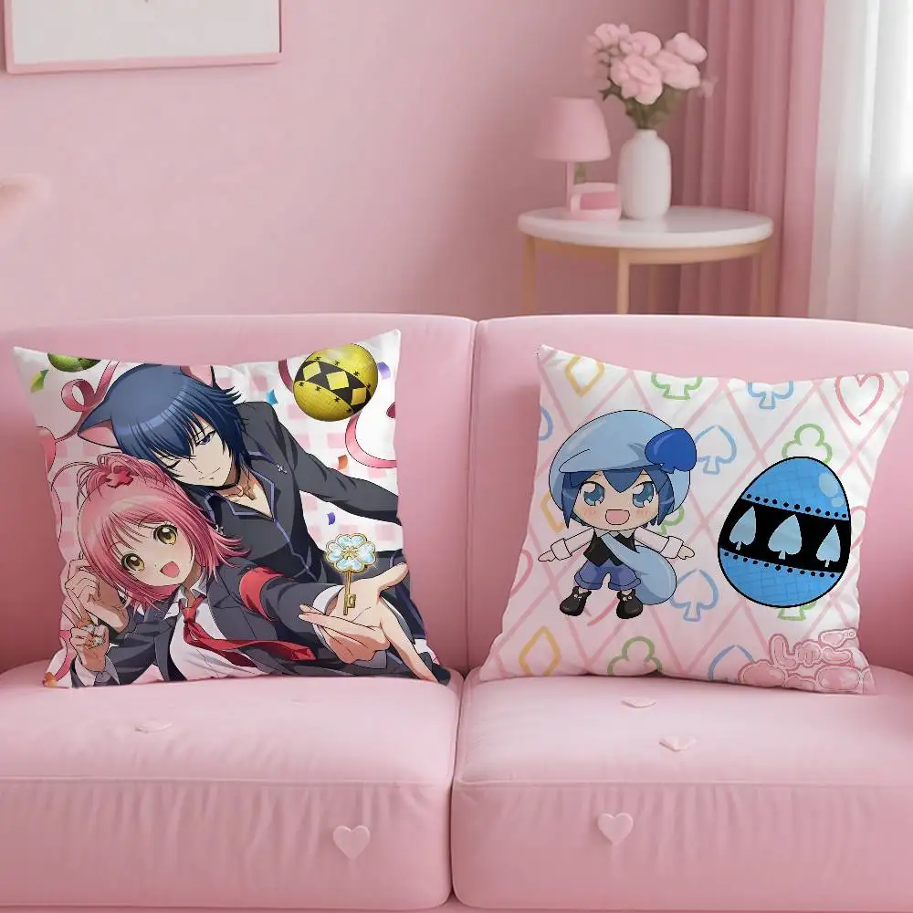 Kwali Anime s-Shugo CharaS Pillow Case Anti-dustmite Pillowcase Invisible zipper silky short plush Sofa cushion cover