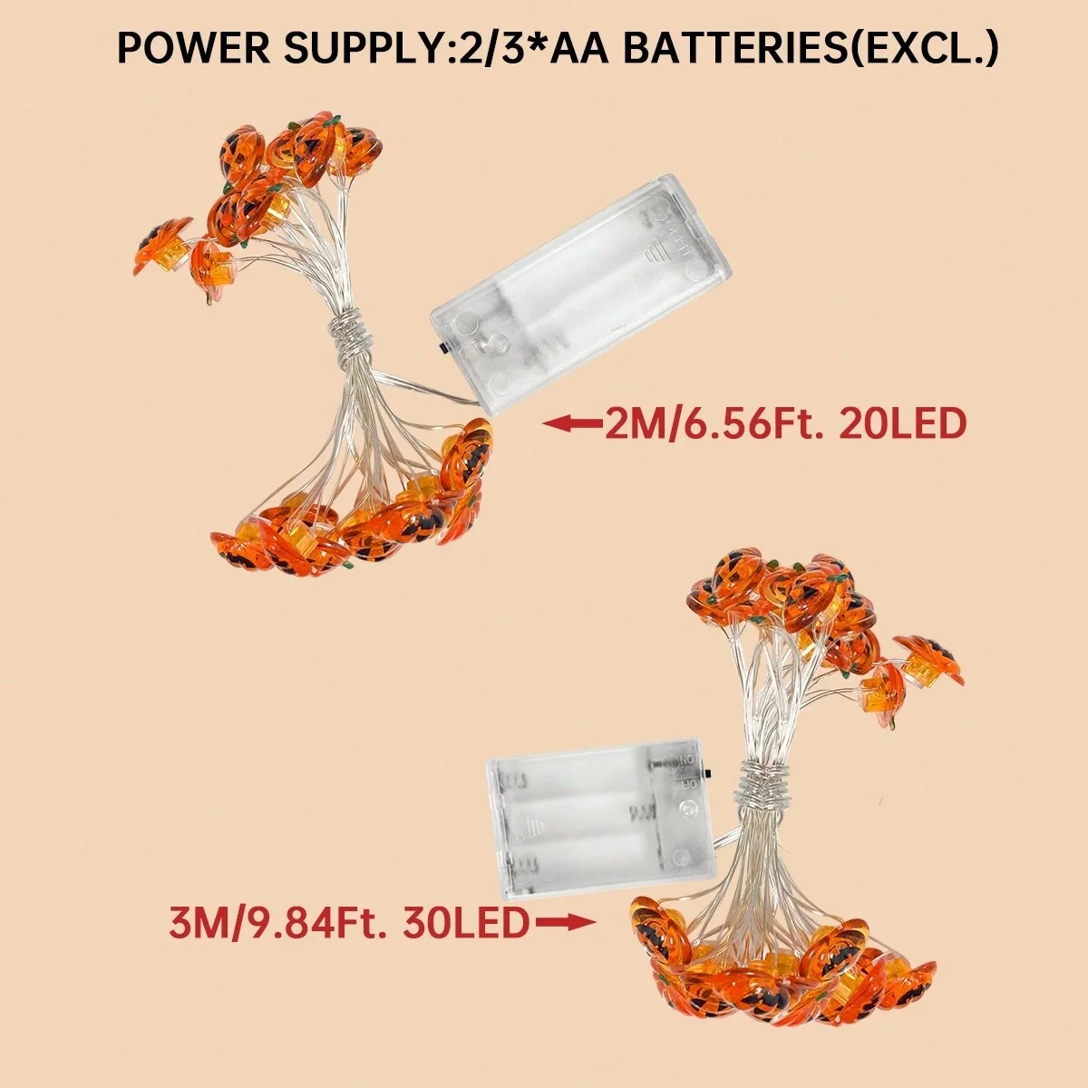 1 قطعة 20/30 LED هالوين ابتسامة اليقطين سلسلة أسلاك نحاسية ضوء بطارية تعمل بالطاقة للمنزل غرفة نوم طاولة غرفة المعيشة مهرجان ديكور #6