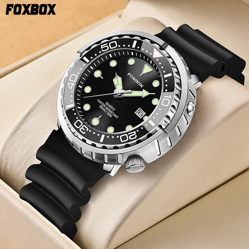 LIGE FOXBOX Fashion Man Watch 50ATM Waterproof Date Casual Sport Quartz Men\'s Watches Wristwatch Simple Clocks Relogio Masculino