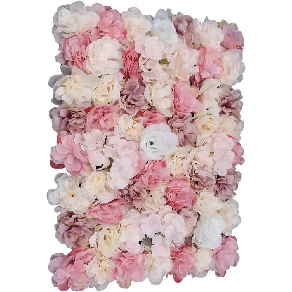 

12 Pack 3D Lower Wall Panels for Weddings, Parties, and Photoshoots - Pink & Peach Silk Rose Design