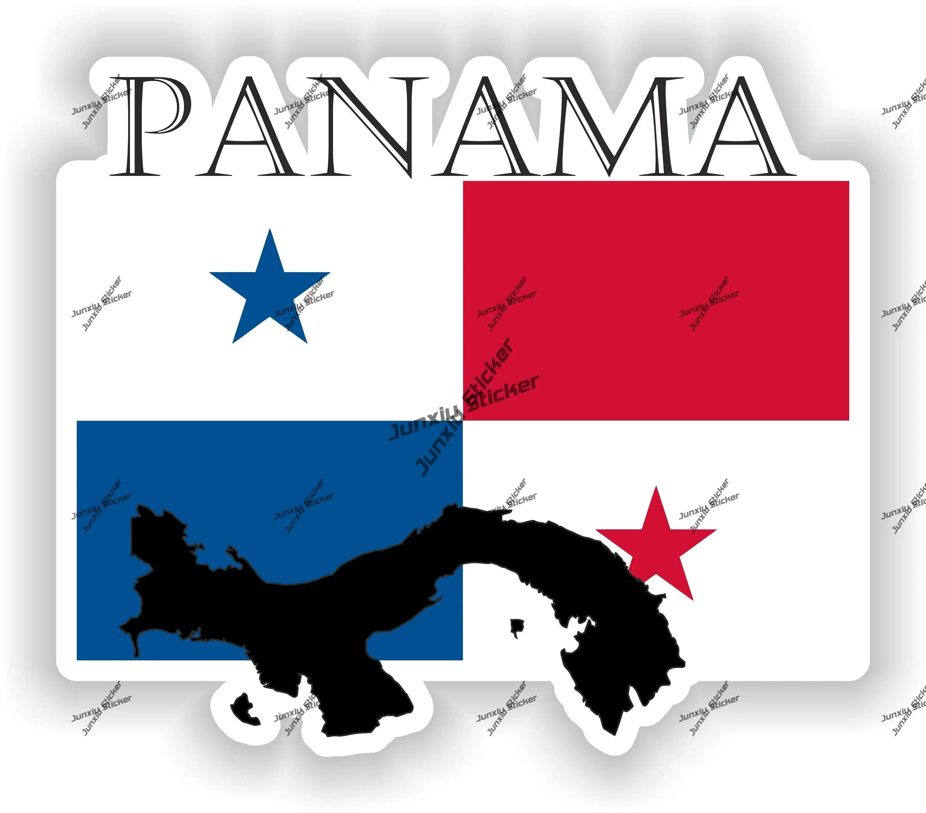 

Panama Sticker Coat of Arms of Panama Flag with Graphical Outline Emblem Scratch-Proof Decal for SUV Car Bike The Whole Body