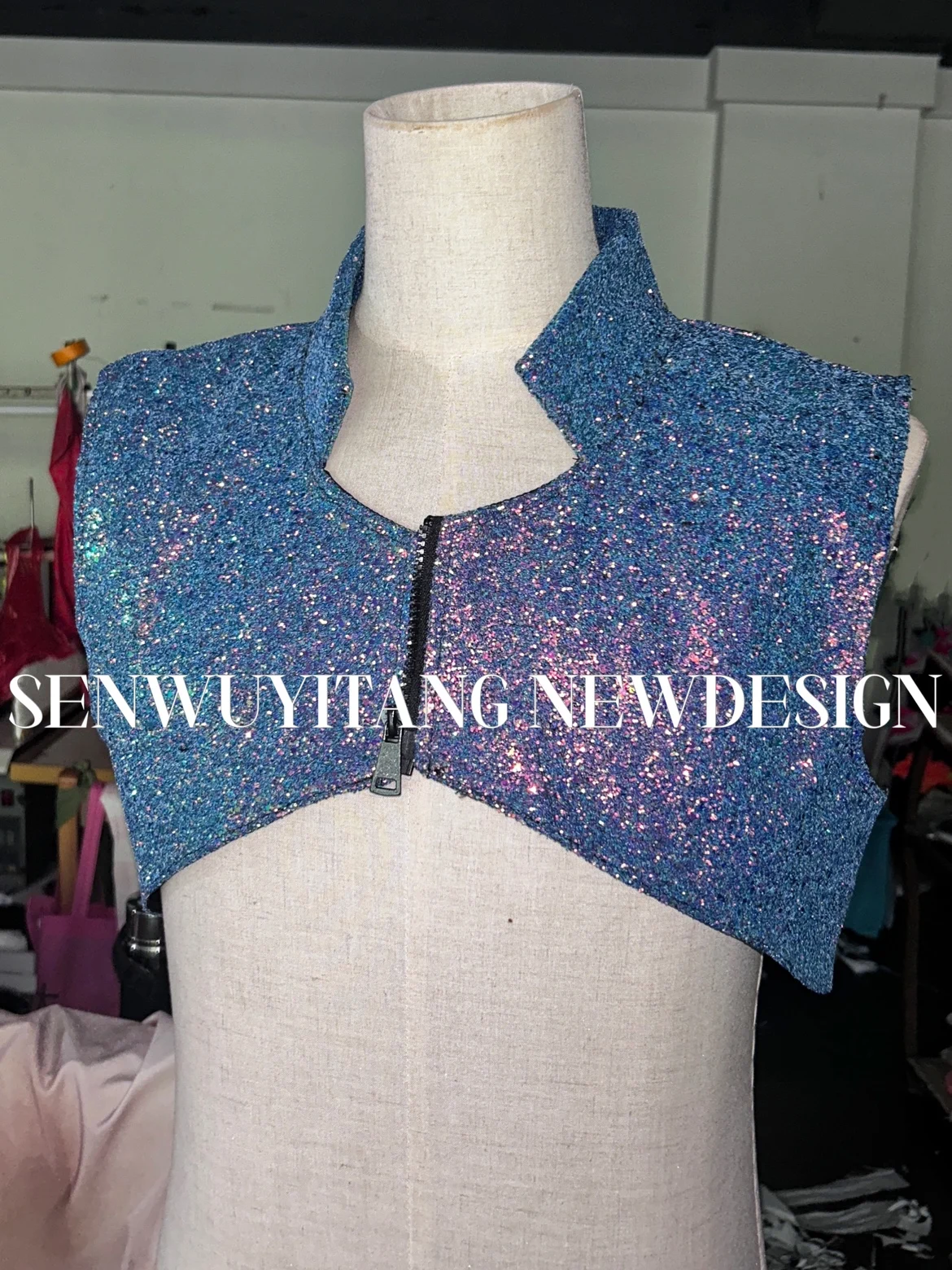 New Technology Style Theme Party Men's and Women's Nightclub Bar Gogo Future Style Flash Diamond Vest Performance Costume Set yk