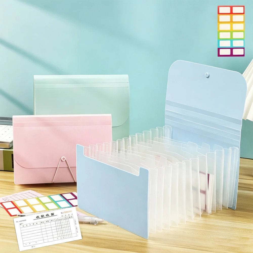 Vertical 13-Key Organ Bag, Mini A6 Folder, Small-Sized Organ Bag, Multi-Layer Standing Document Folder, Large-Capacity Storage
