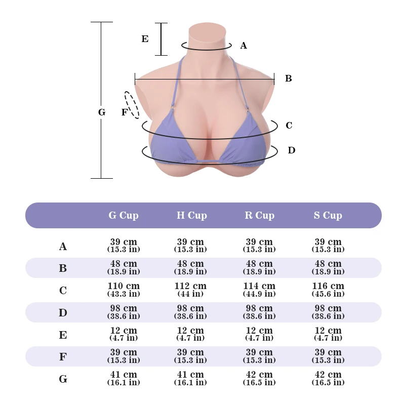 KUMIHO XXL SIZE Silicone Breast Forms Sissy High Collar Fake Chest Shemale Transgender Cosplay Crossdress Fake Boobs Plus Size