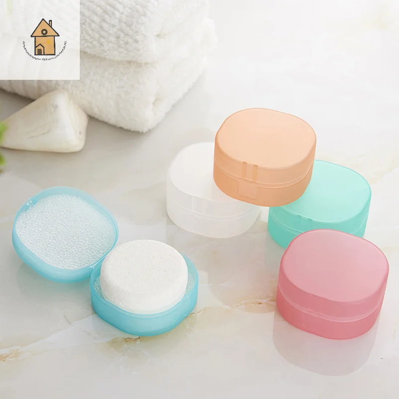 

1PC Round Travel Soap Box Creative PP Bathroom Travel Waterproof Sealed Portable Soap Box With Lid Soap Rack Supplies