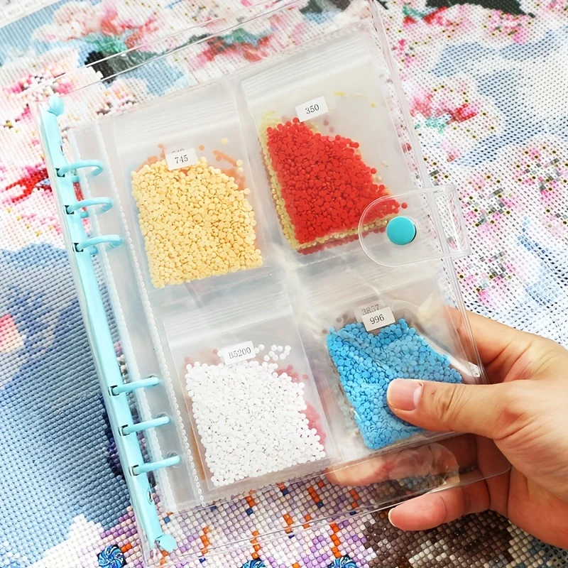 113Pcs Diamond Painting Storage Book Metal Frame Purple Pink Blue Portable Tool Bag Large Capacity Craft Organizer Set view 2