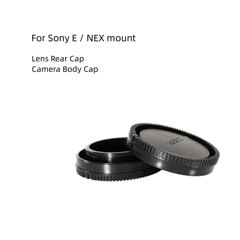 Rear Lens Cover+Body Cap Anti-dust Protection Plastic Black For sony NEX mount a5100 A6000 a6300 a6500NEXC3 5 5N 6 7 A7 A7II A7s