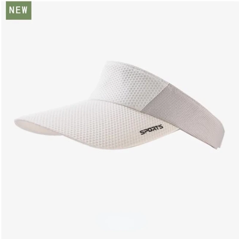 Unisex Summer Striped Breathable Mesh Visor UV50+ Open-Top Couple Running Cap for Outdoor Sports & Cycling