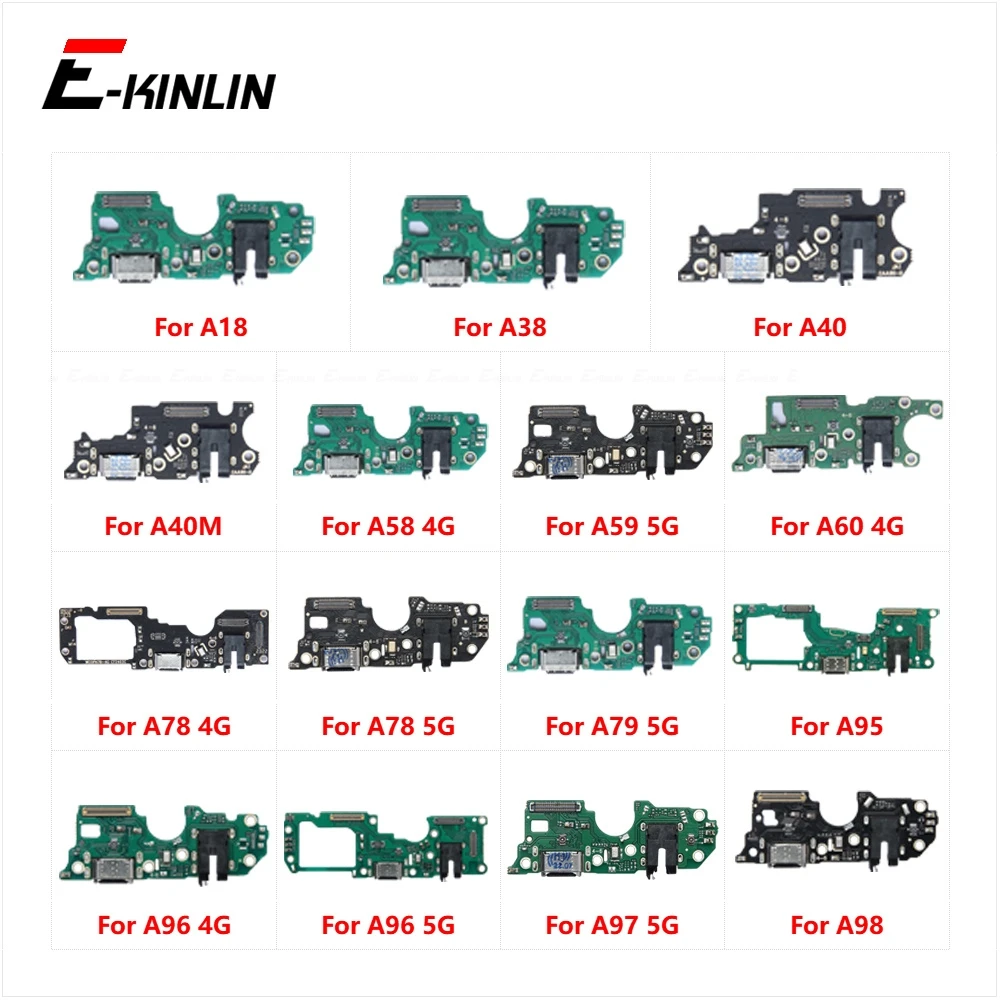 USB Charging Port Dock Plug Connector Charger Board Flex Cable For OPPO A18 A38 A40 A40M A58 A59 A60 A78 A79 A95 A96 A97 A98