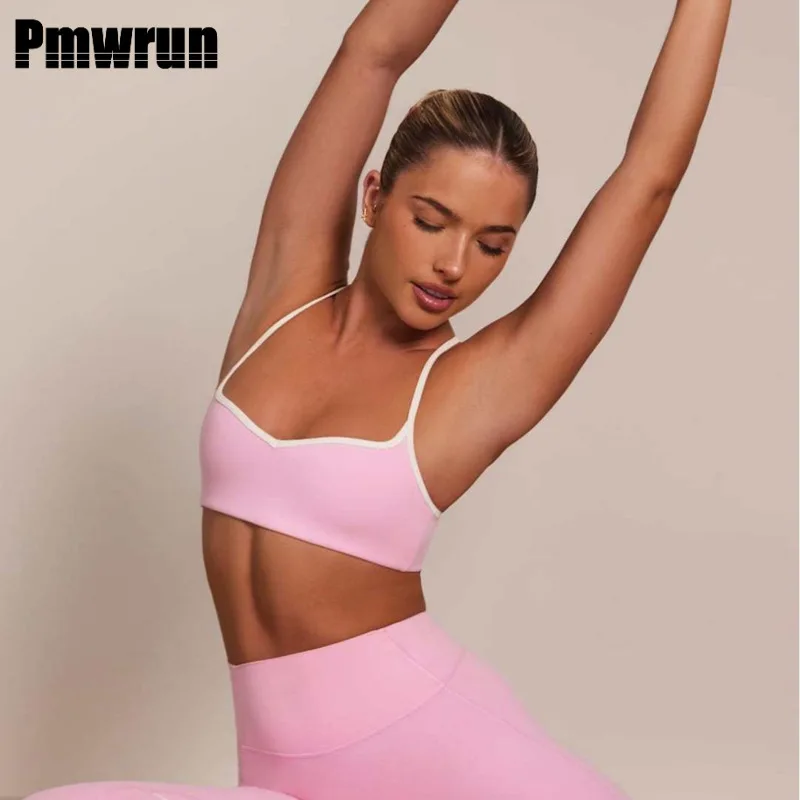 

Pmwrun 2025 New 2 Piece Yoga Set Breathable Fitness Suit Women's Tracksuit High Waist Lift The Hip Leggings Pilates Gym Set