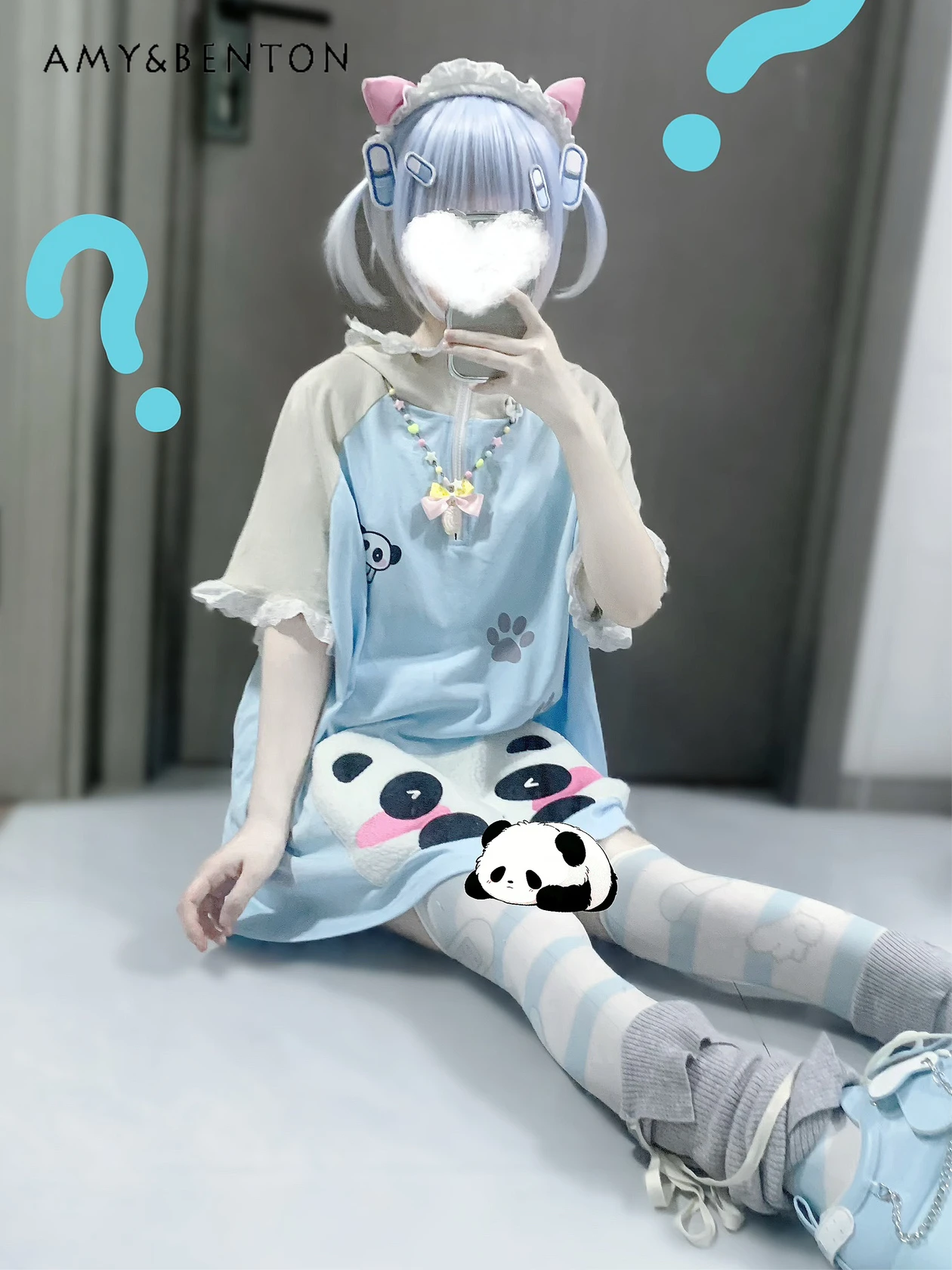 Original Kawaii Cartoon Embroidered Mid-Length Tops Cute Two-Dimensional Hooded Short-Sleeved Top Sweet Goth Graphic T Shirts