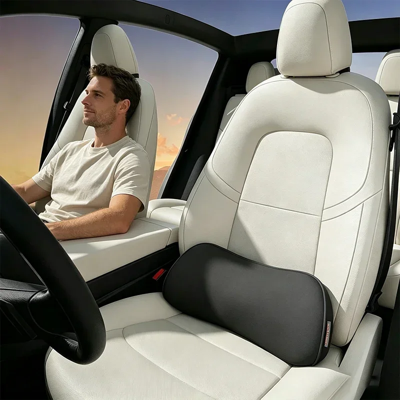 Car Lumbar Support Pillow Memory Foam Waist Cushion Fills Seat Gap Corrects Driving Posture Auto Interior Accessories