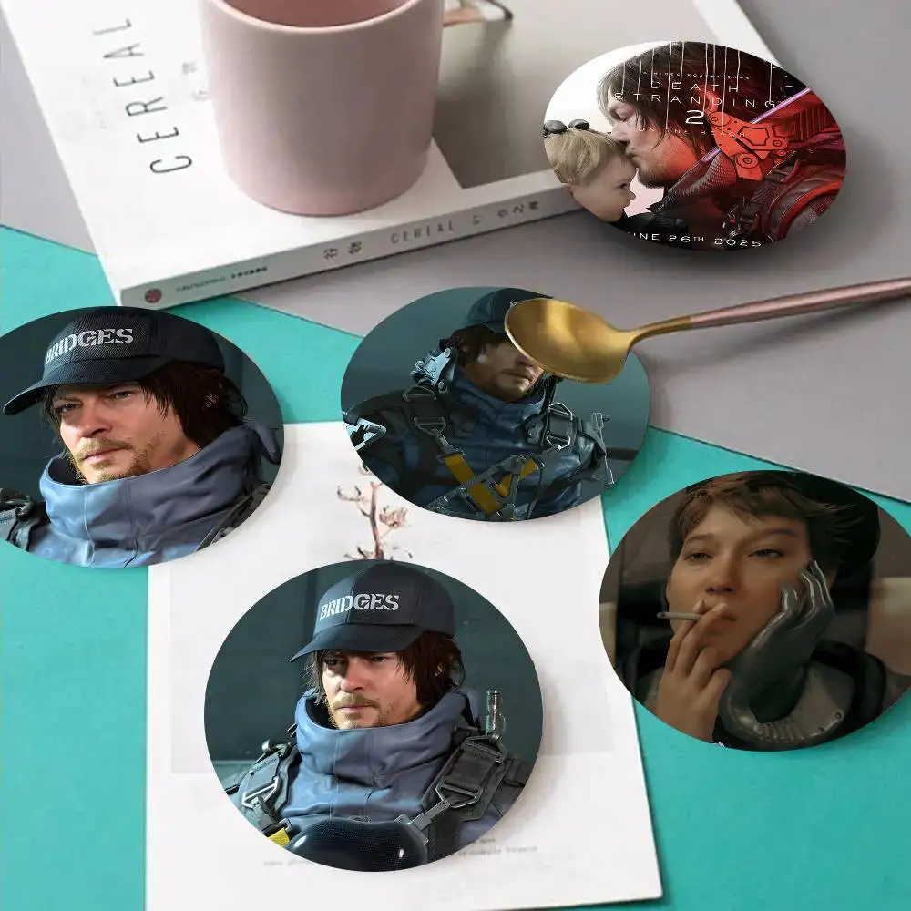 1pc Game Death Stranding Wooden Coaster Colour Printing Cup Mat Home Desk Decoration Gifts