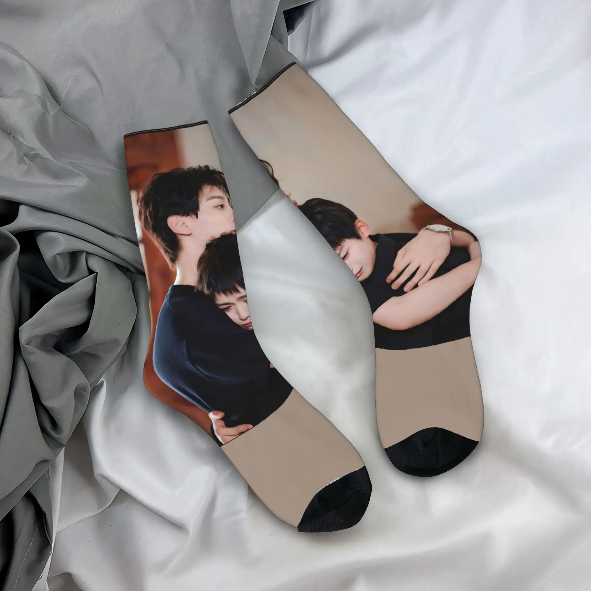 

Чулки с рисунком «Местная любовь», повседневные носки с графическим рисунком, осенние противоскользящие носки, мужские теплые мягкие носки унисекс для бега