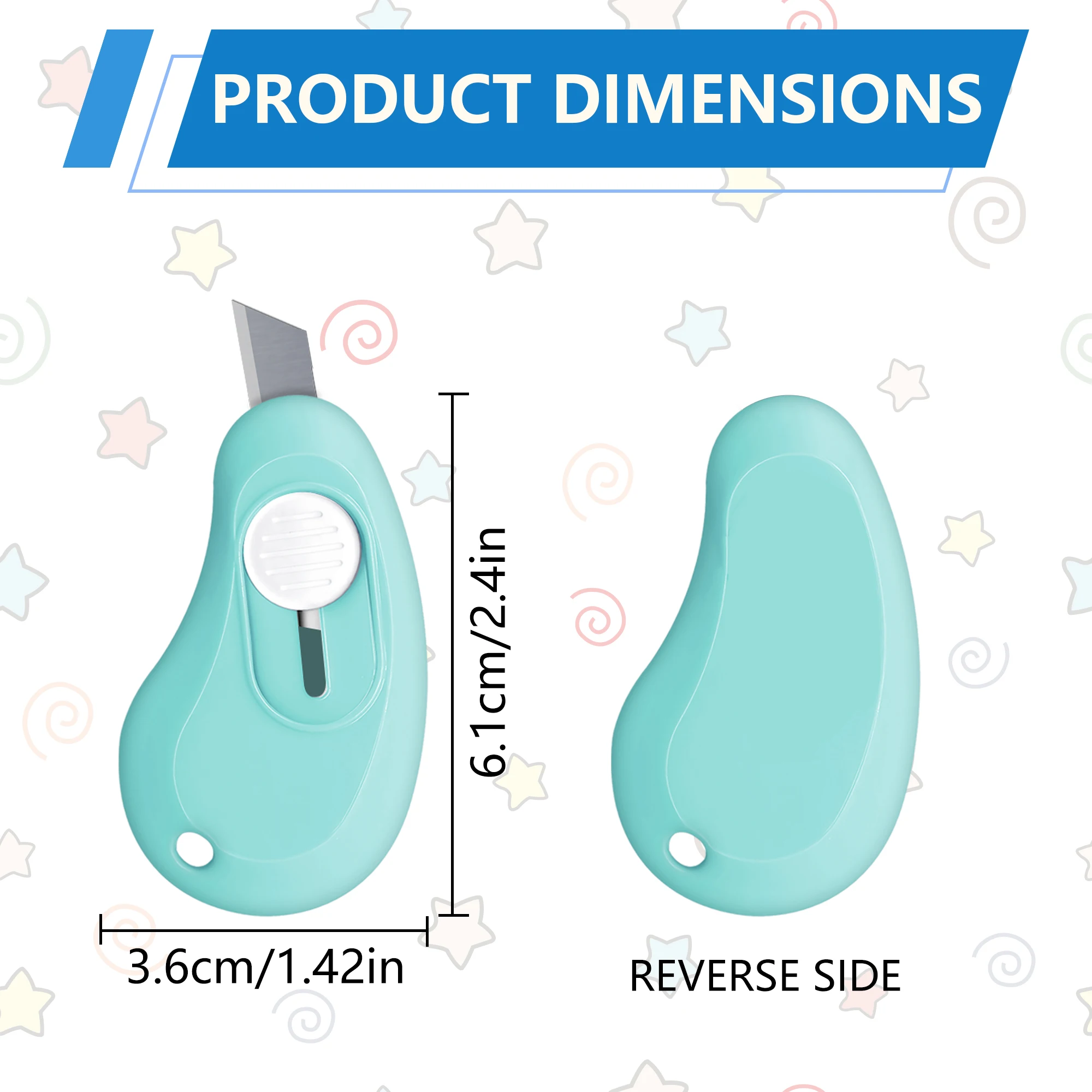 6-Piece Mini Retractable Multi-Tool Set Compact Package Opener Paper Cutter Keyhole Access Ideal for Office/DIY Projects