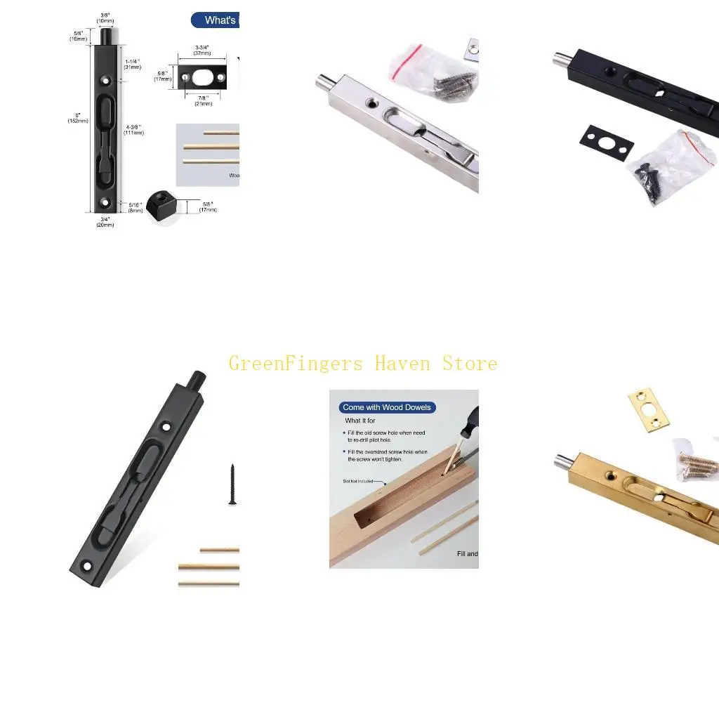 F68D Reversible Turnpiece Flush Bolt Security Lock Not Pry Strong Door Mechanism Upgrades for French Sliding Storms Door