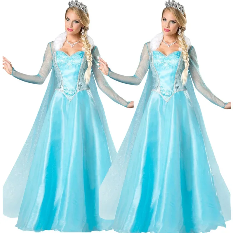 Women's Halloween Princess Dress Adult Apparel Ice and Snow Odds Love Sha Ai Sha Princess Dress Cosplay Makeup Dance Party Ball