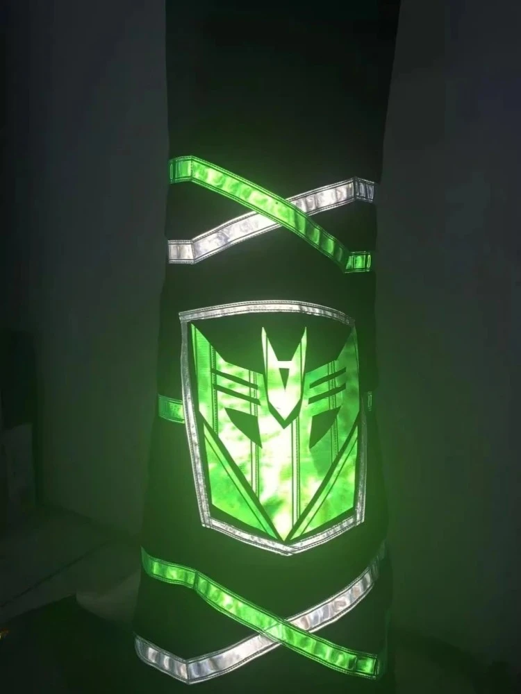 

Melbourne Shuffle Pants Ghost Dance Reflective Effect Trousers Bell-bottoms Pants Cool Pattern Color Luminous Loose Trousers