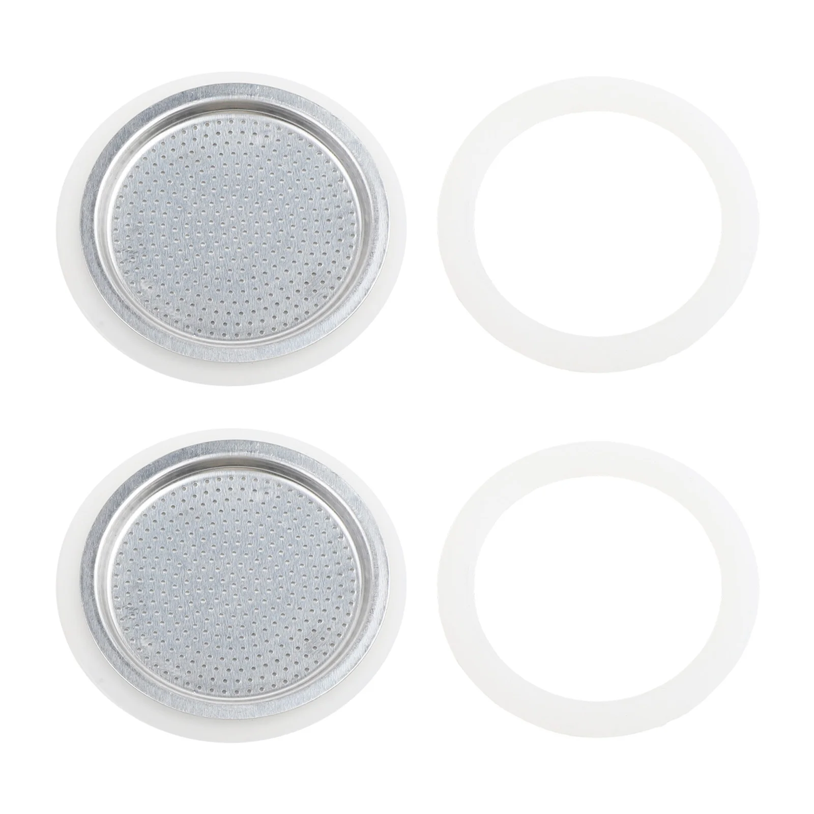 Coffee Filter Set Espresso Maker Kit Convenient Coffee Brewing 3 Cup Coffee Brewing Replacement Parts Silicone Gasket