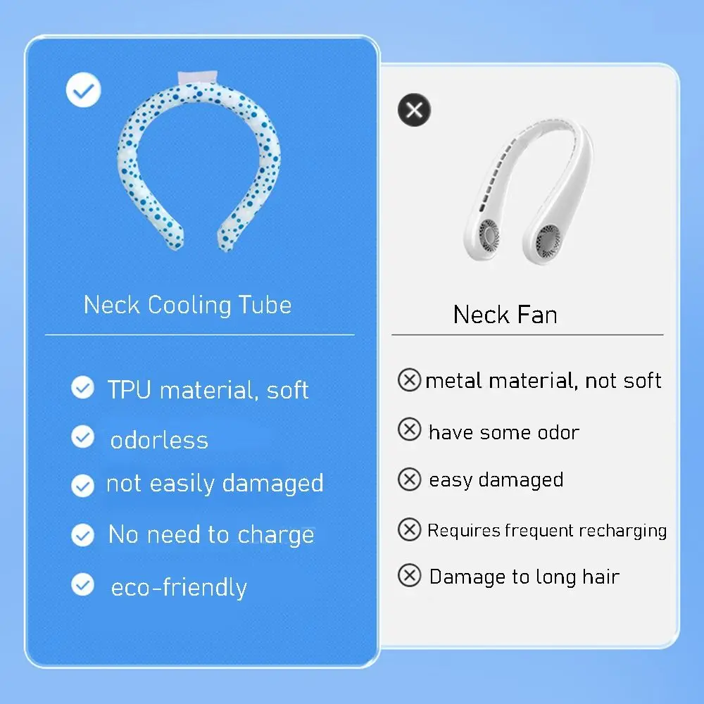 Hot Wearable Neck Cooling Tube Reusable for Summer Ice Ring Neck Cooler Body Cooling Soft Cooling Neck Wrap Outdoor Workers