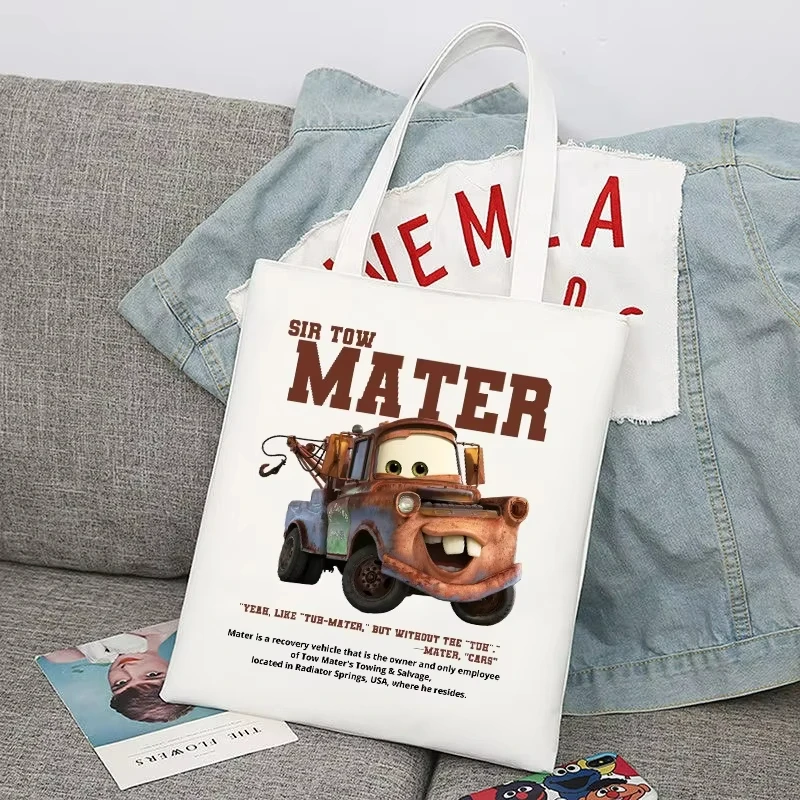 

Disney Lightning McQueen Kids Cute Canvas Bag Adult Anime Handbags Cars Casual Accessories Child Cartoon Storage Pouch Book Bags