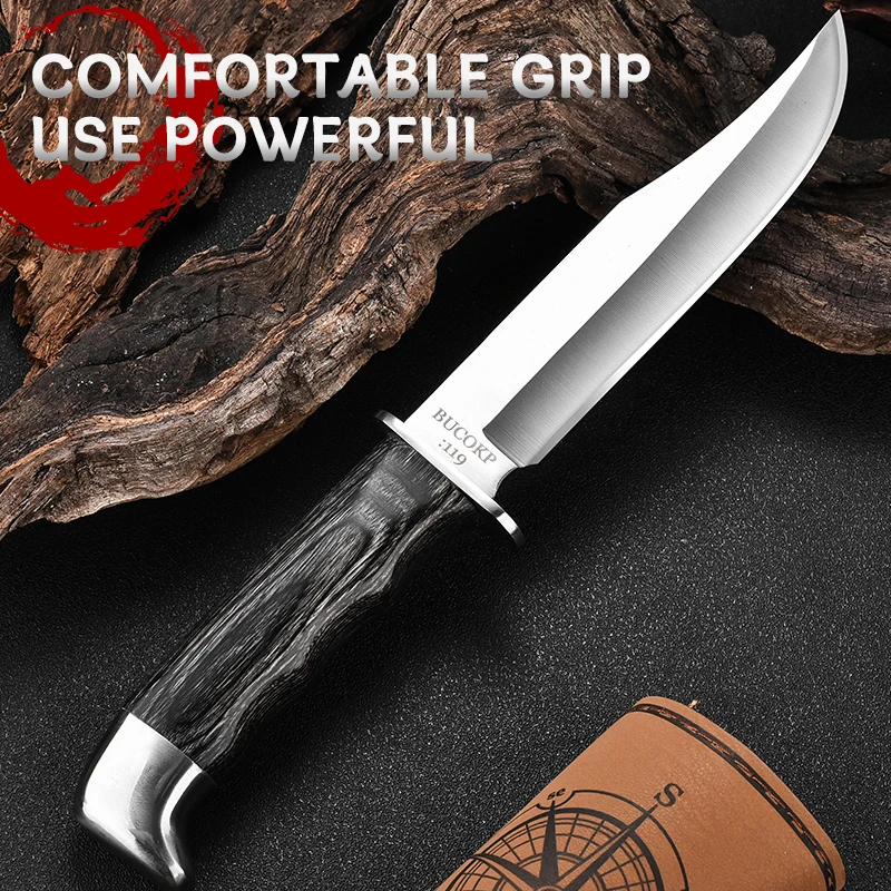 Outdoor Straight Knife, Outdoor Knife, Portable Knife, Multi-Function with Knife Set