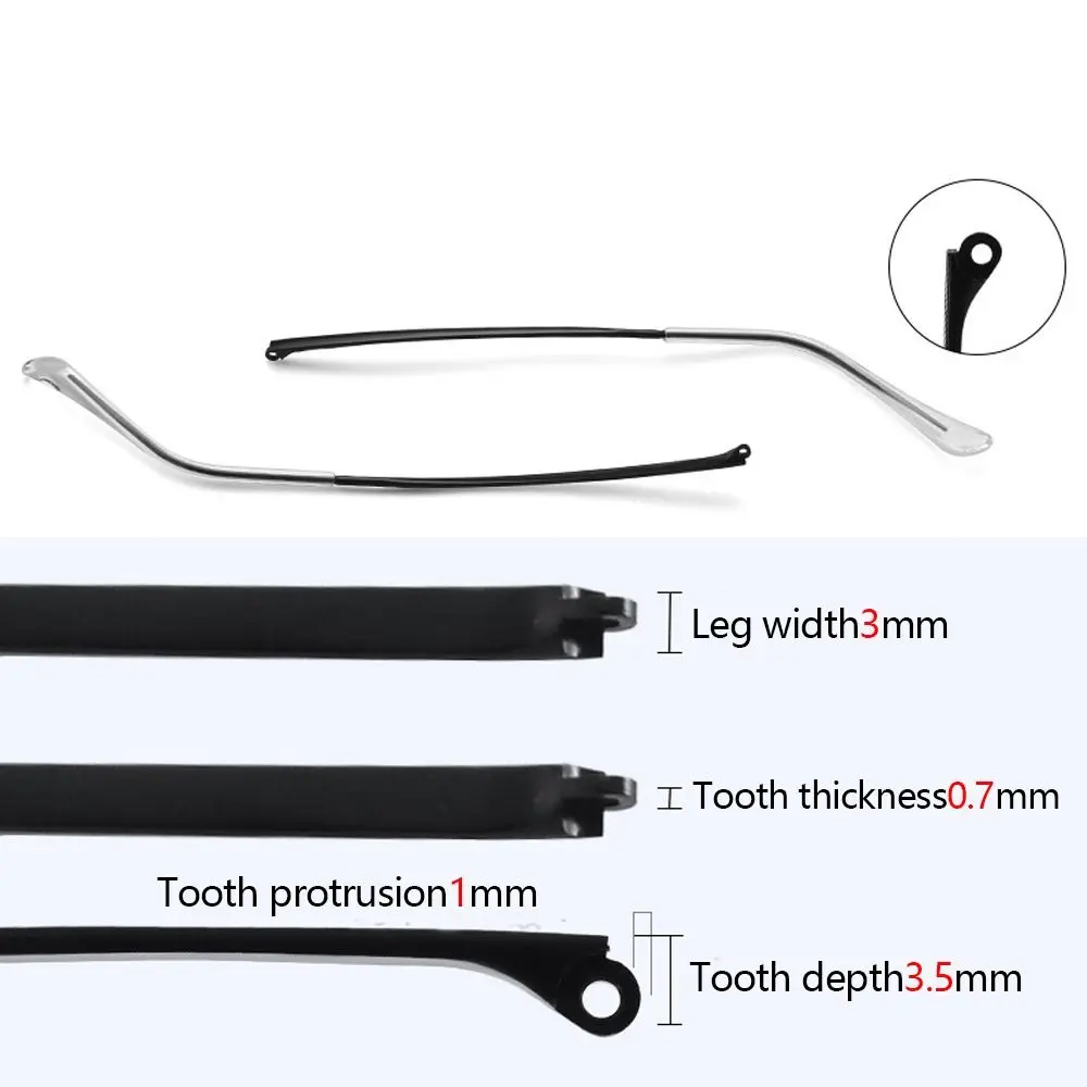 عالية الجودة شفافة غطاء للقدم نظارات الذراع المضادة للانزلاق المعادن النظارات اكسسوارات أداة إصلاح إطار مشهد النظارات #4