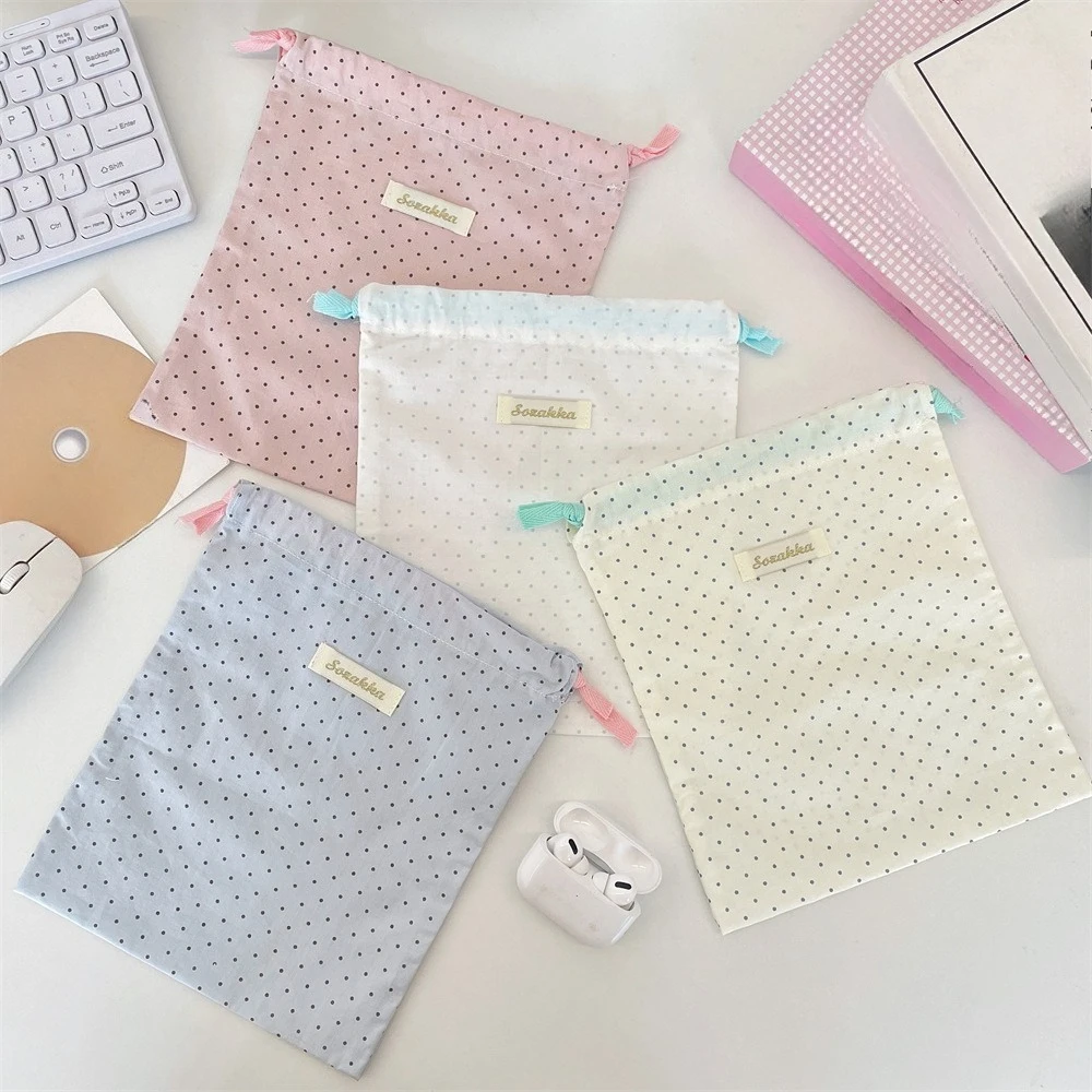 Cute Women Makeup Bag Pouch Kawaii Portable Toiletries Cosmetics Storage Organizer Travel Cosmetic Bag Drawstring Case Cloth Bag