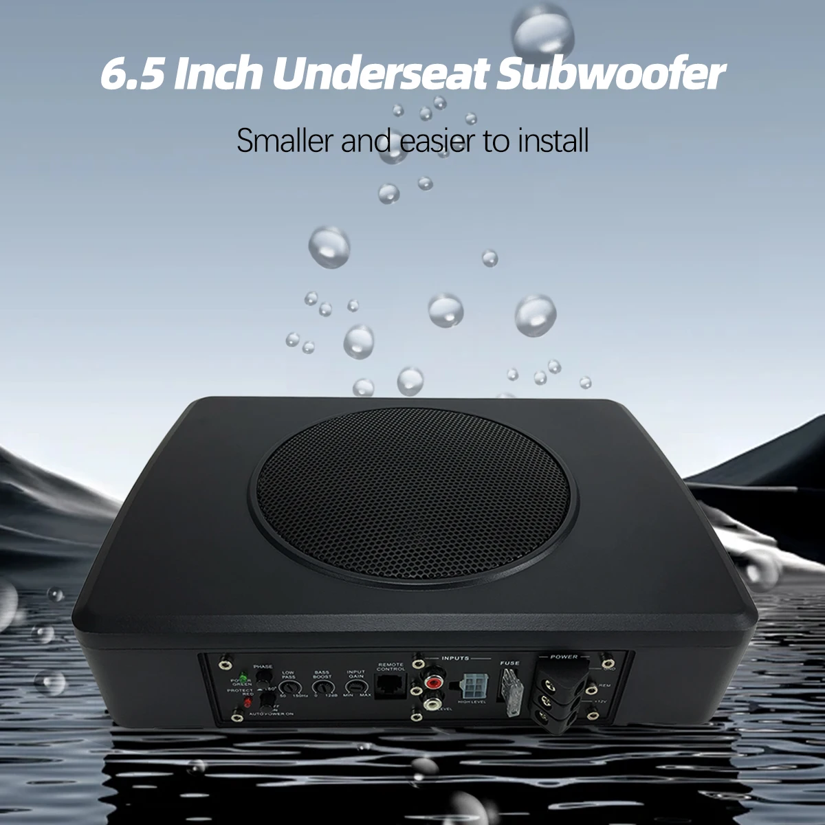 Zeming 500w Underseat Car Truck Subwoofer with Built-in Amp 6.5 inch Under Seat Powered Car Subwoofer