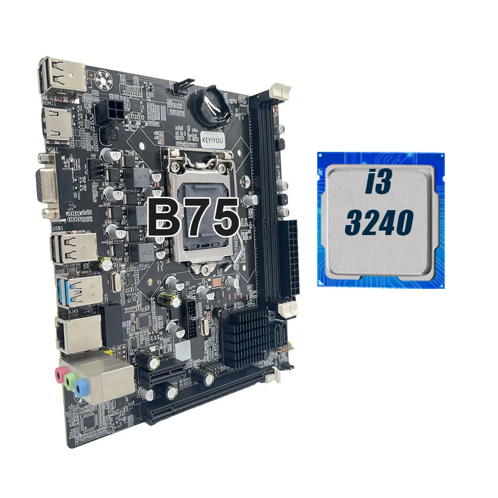 

Материнская плата KEYIYOU H61 LGA1155 DDR3 8 Гб 1600 память для настольного компьютера с процессором i3 3240 VGA HDMI