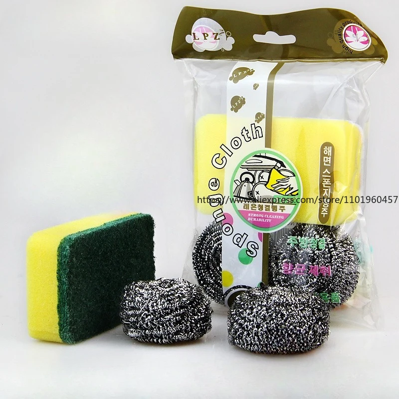 Набор для чистки кухни и глубокой очистки, включая стальные шерстяные подушечки для кастрюль и сковородок