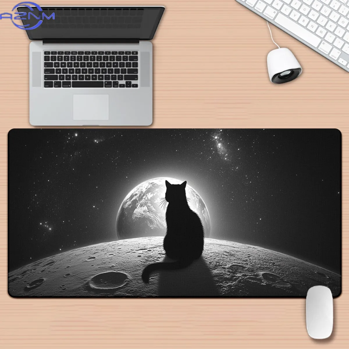 1pc Cat Plant Dark Pattern HD Printed Pad for Desk, Multi Functional XXL Mousepad, Keyboard Gaming Mouse Mats, Office Computer P