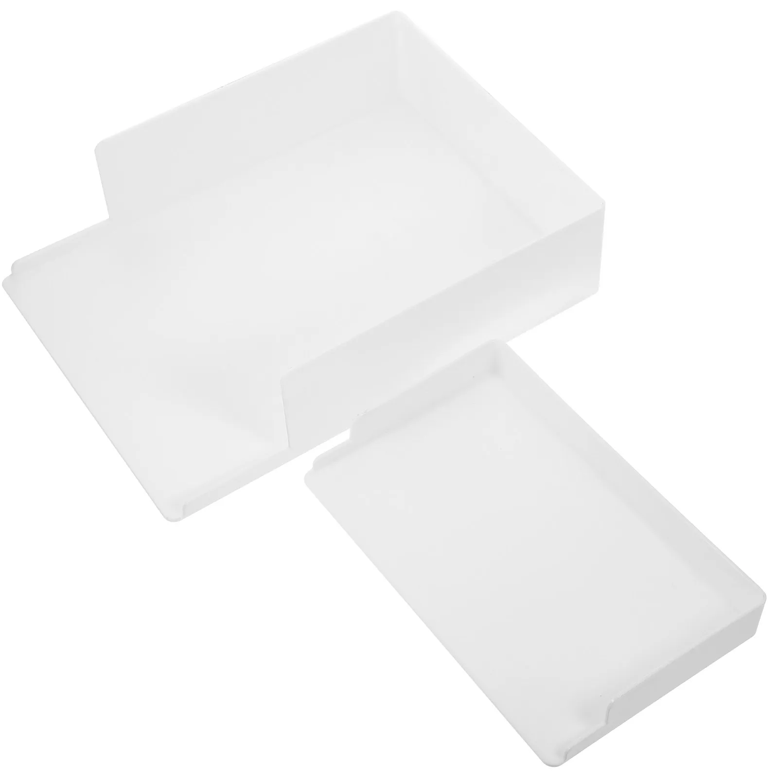 

2Pcs Office Desktop Storage Shelf Hips Material Document Organizer File Shelf Stationery Container Desk Storage Box