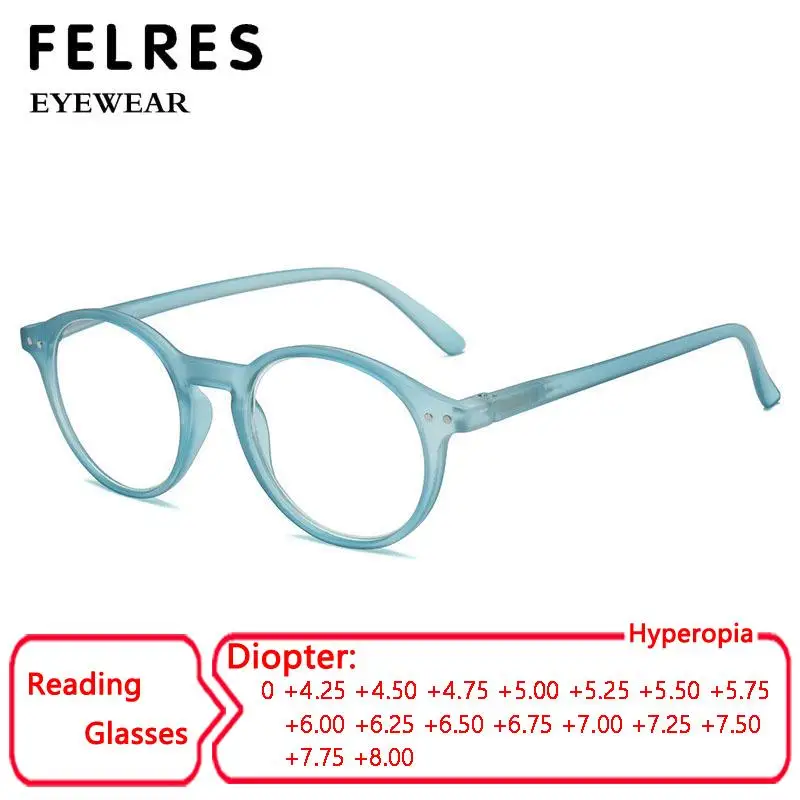 

Vintage Circural Blue Light Blocking Reading Glasses Men Women Highly Strength+4.5 5.0 6.0 7.0 8.0 Clear Lens Presbyopia Eyewear