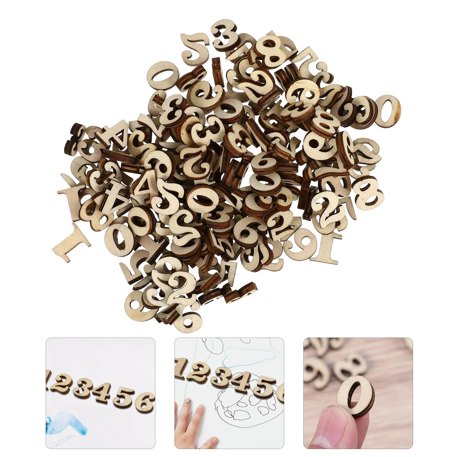 

200 Pcs Scrapbook for Kids Wood Craft Material Wooden Slice Christmas Embellishments Child