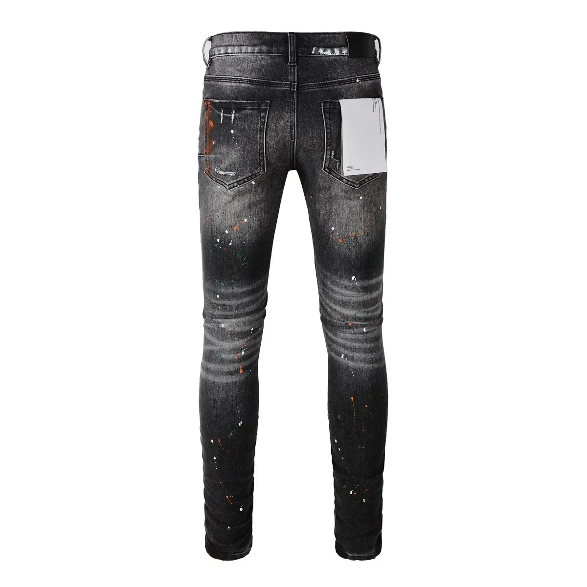 2024Top quality Purples men jeans Fashion brands American Streetwear Black gray Repair Low Rise Skinny Denim pants 28-40 size