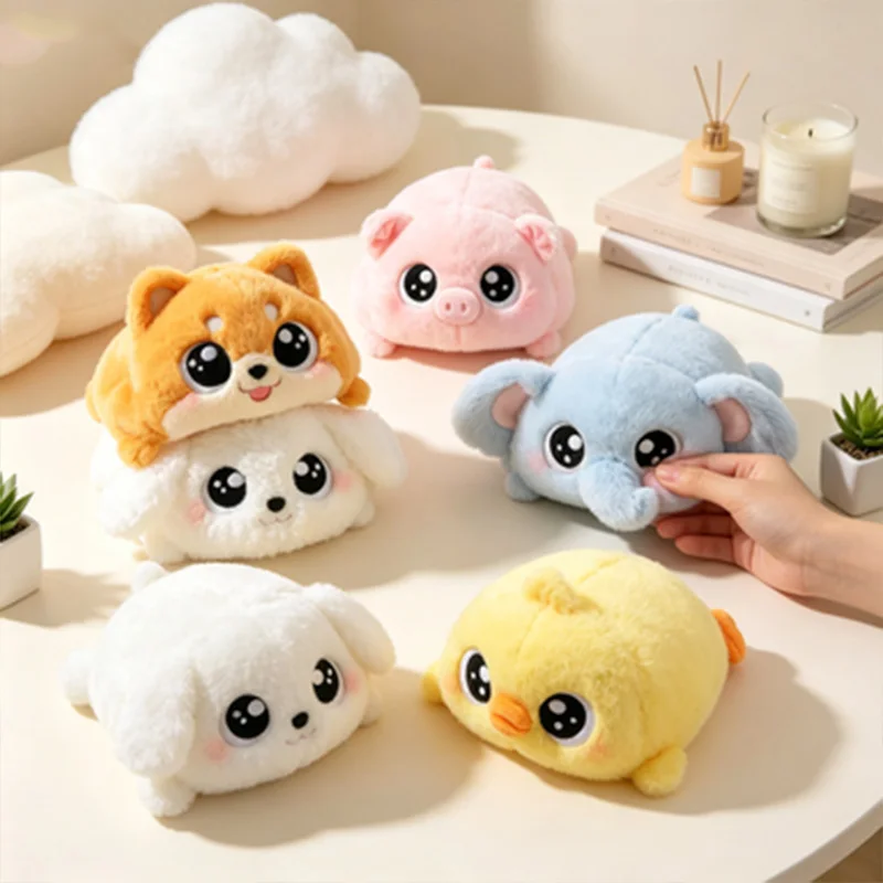 Cute Animal Squeeze Plush Doll Kawaii Soft Stuffed Fidget Doll Decompression Squeeze Toy Funny Fluffy Plushie Gift for Kid Adult