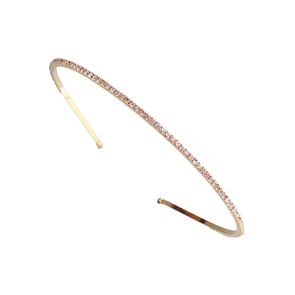 

Elegant Crystal Embellished Headband for Women Wedding Party Bridal Hair Hoop Performance Costume Accessory Golden Finish