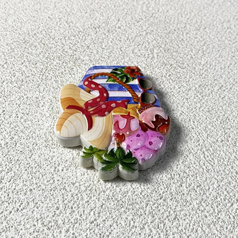 1pc, Travel souvenirs around world Home Improvement items Crafts Holiday style, beach 3D stereo refrige