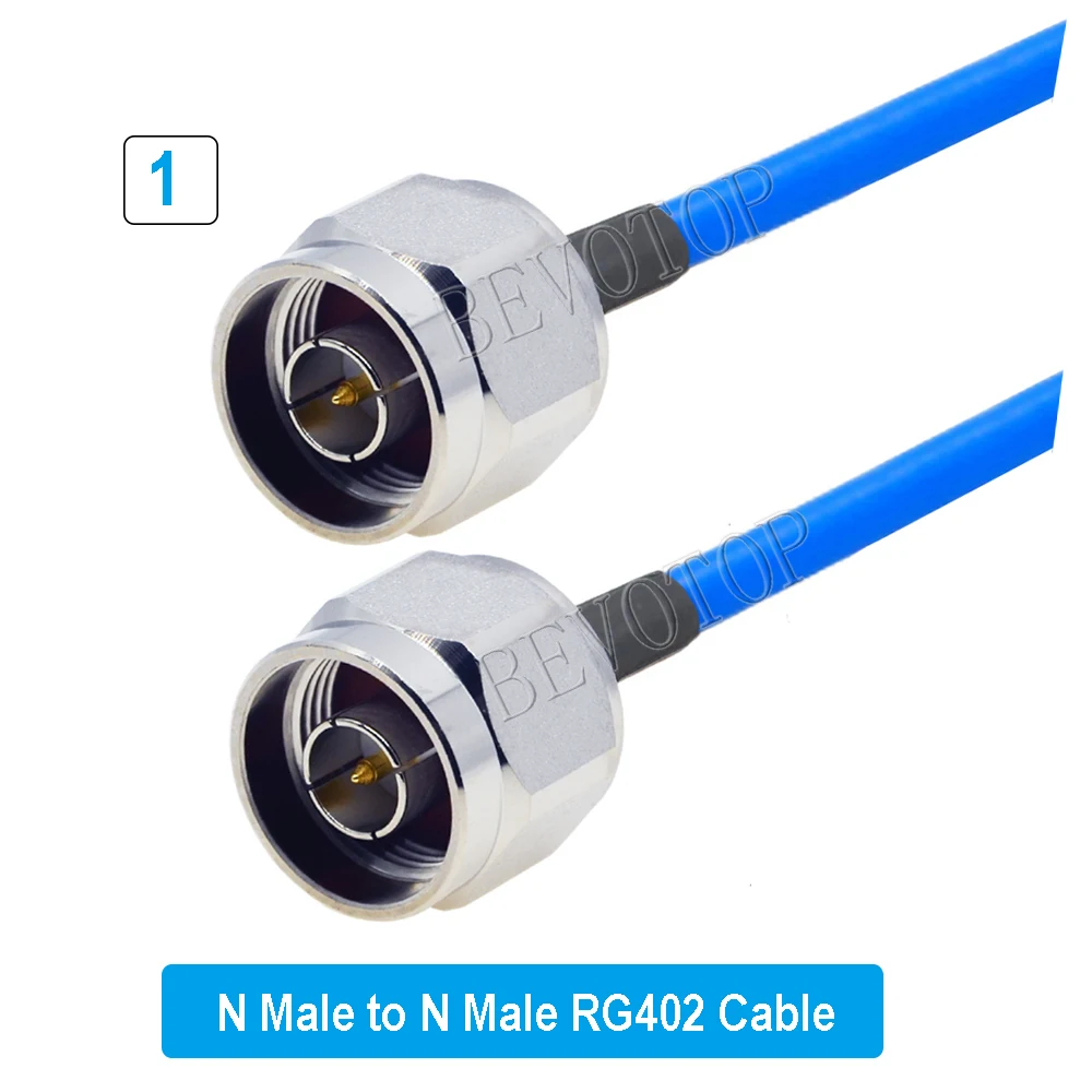 RG402 Coax Cable SMA RPSMA male To N Male Connector SMA Right Angle Crimp Solder for RG402 Semi Flexible 50ohm Fast Brass Blue