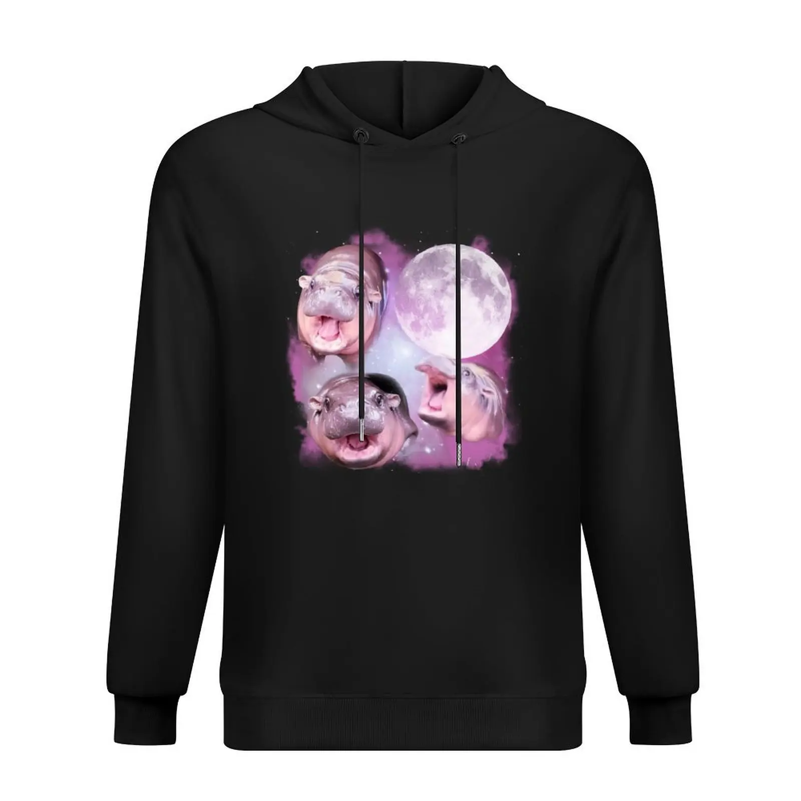 

Cute Moo Deng With The Moon Hoodie men's sweat-shirt men's winter sweater men's clothing new hooded tee