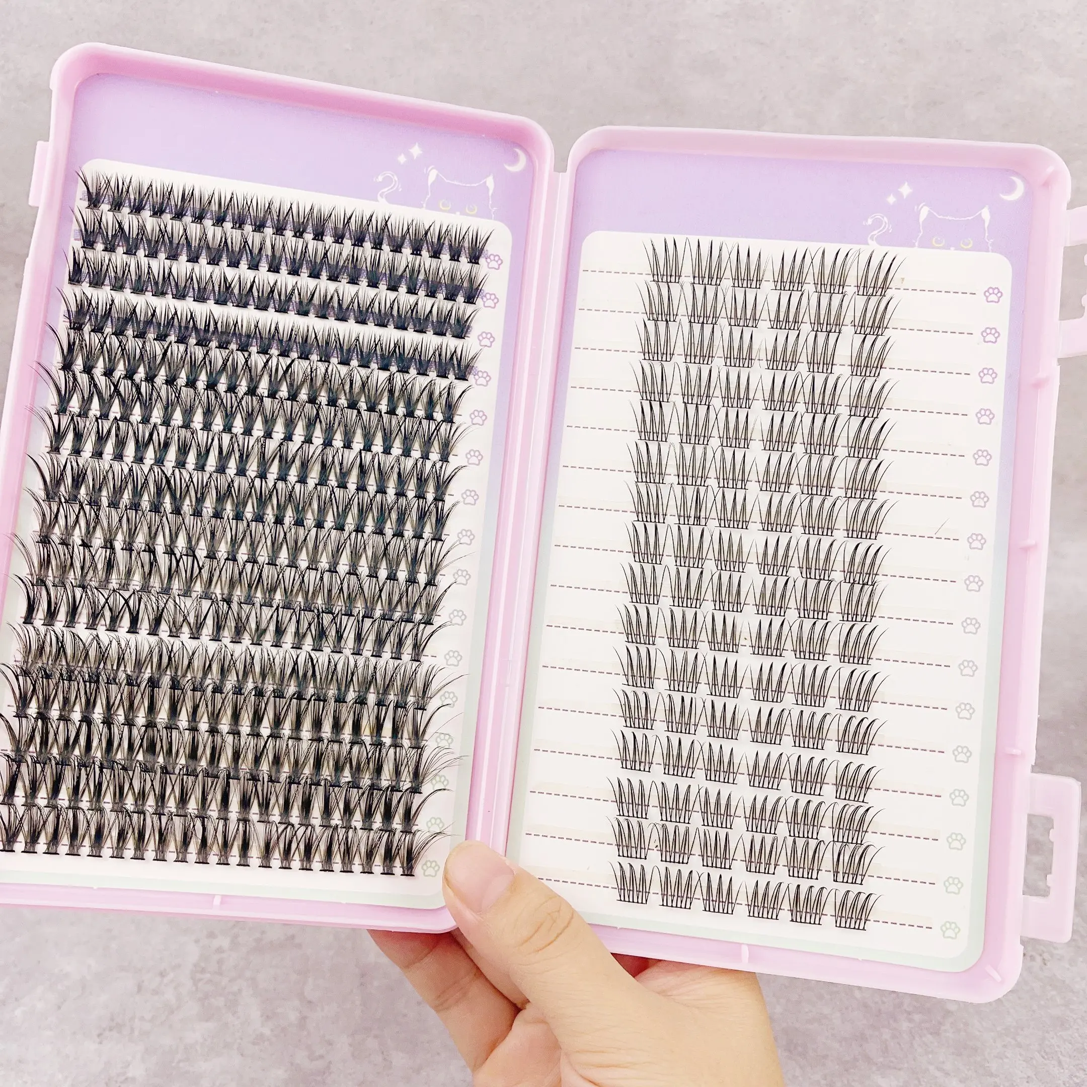 Mieszane rzęsy 9D z imitacji norek, 400 pakietów, naturalne przedłużanie rzęs, pojedyncze kępki rzęs, narzędzia do makijażu, rzęsy 10-16mm