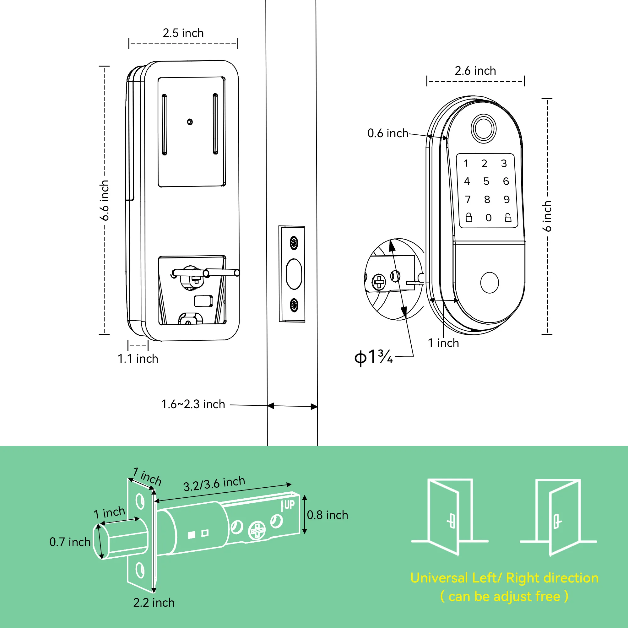 Fechadura Eletronica Digital TTlock App Fingerprint Door Locks with Keypads Keyless Entry Deadbolt Front Door Lock for Home