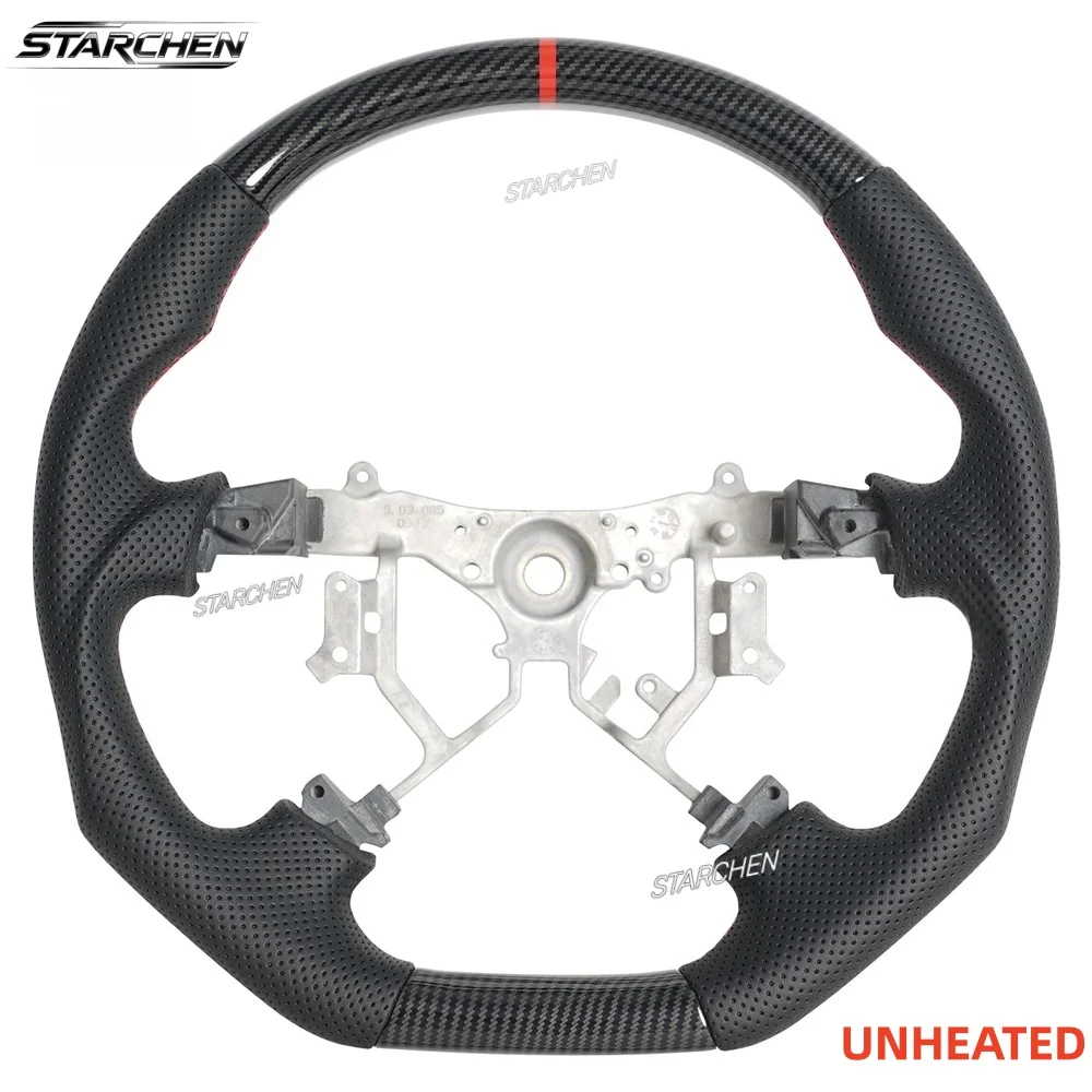 Hydro-Dip Carbon Fiber Steering Wheel for Toyota 4Runner 2003-2009 Tundra 2003-2006 Sequoia 2003-2007 Tacoma 2005-2011 Prado 2002-2009 Red Stitching (Non-heated)