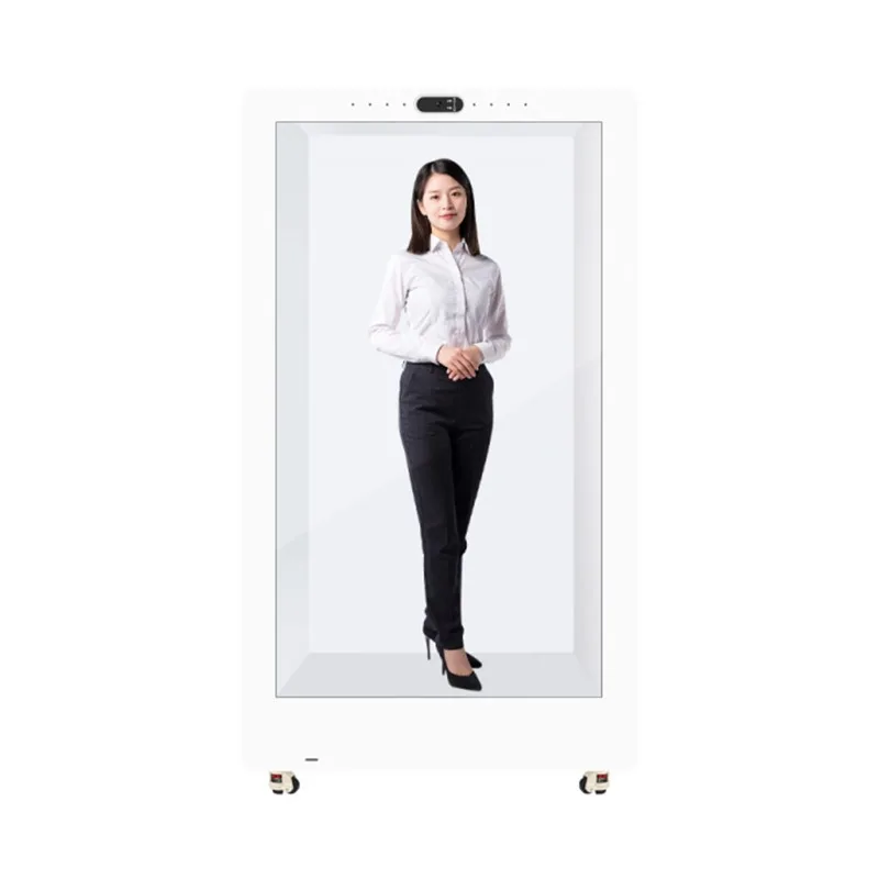 AI virtual human-machine interaction large screen, holographic projection advertising machine, exhibition hall display